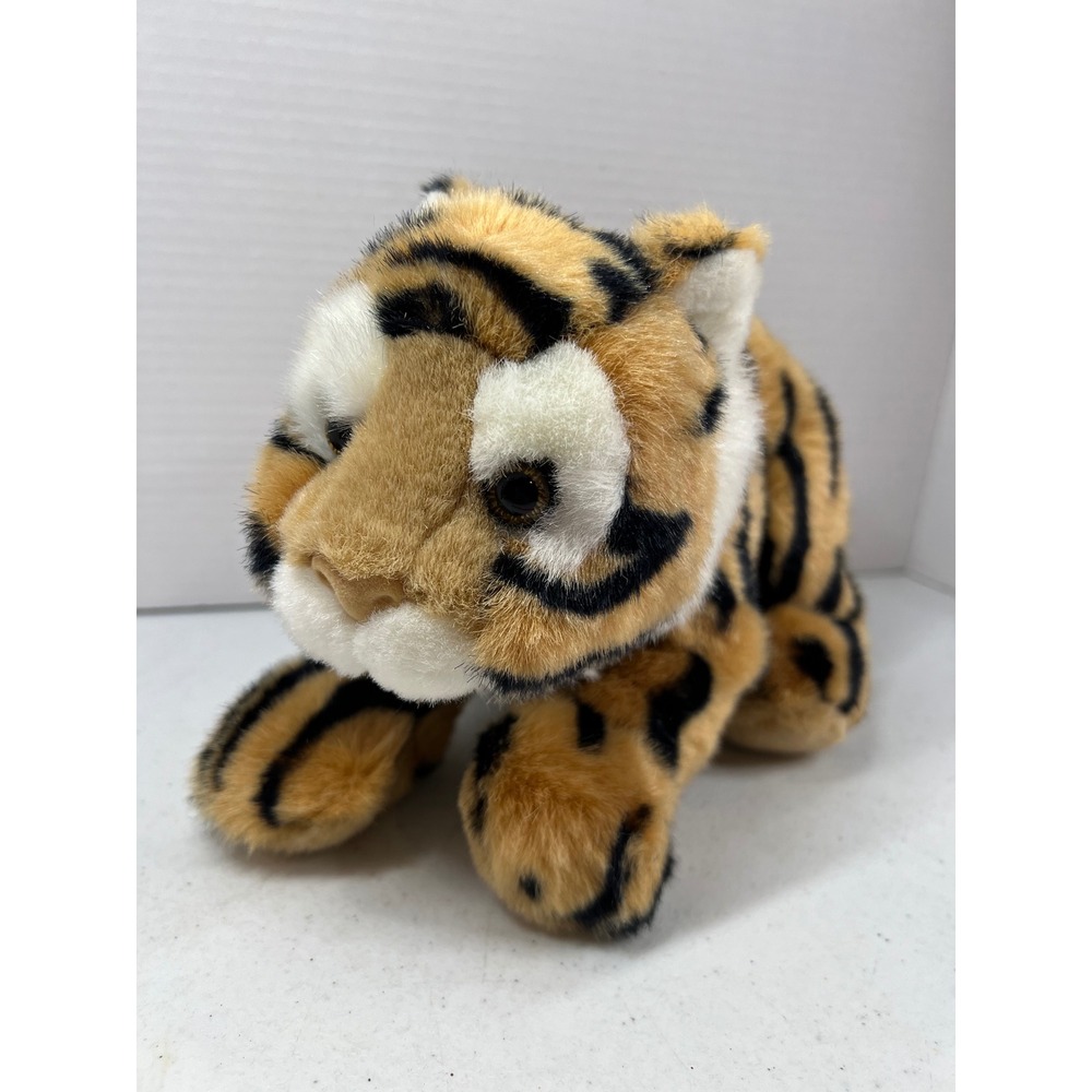 Vintage Gund Tiger Cub Plush Stuffed Animal Orange Black Striped Realistic 9"